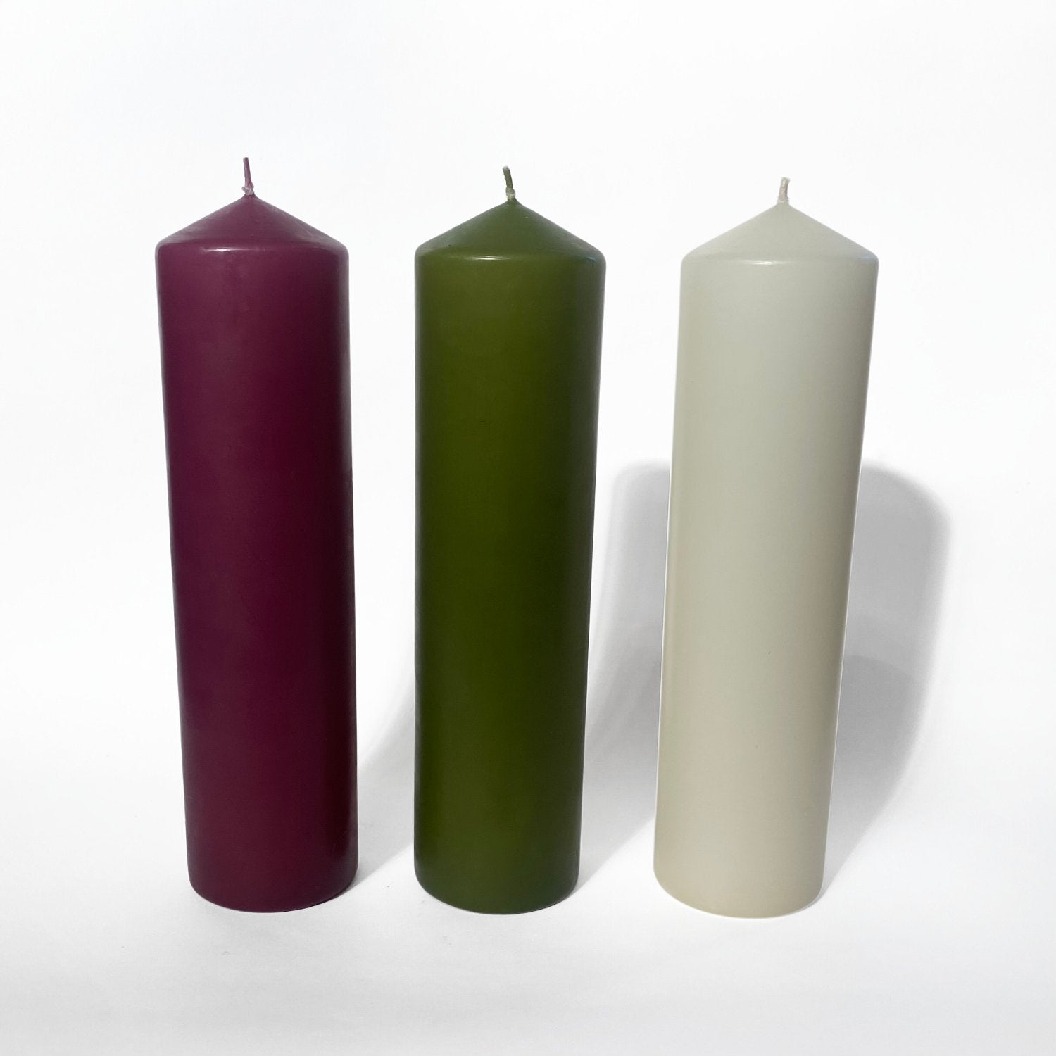 National Candles - XLarge Pillar, Green - The Flower Crate