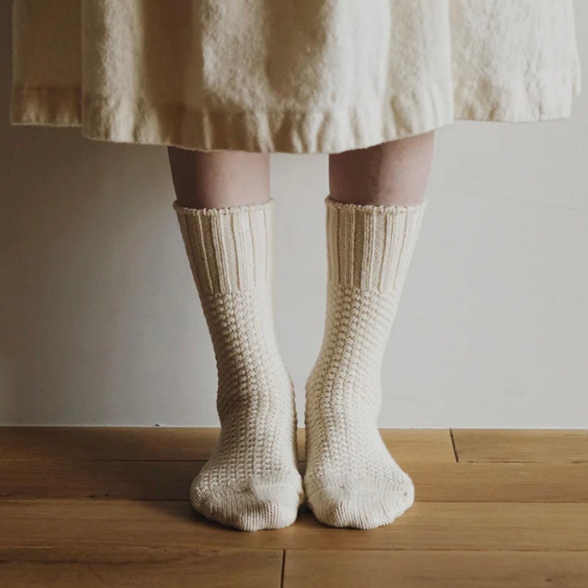 Nishiguchi Kutsushita Socks - Boston Wool, Mocha Brown - The Flower Crate
