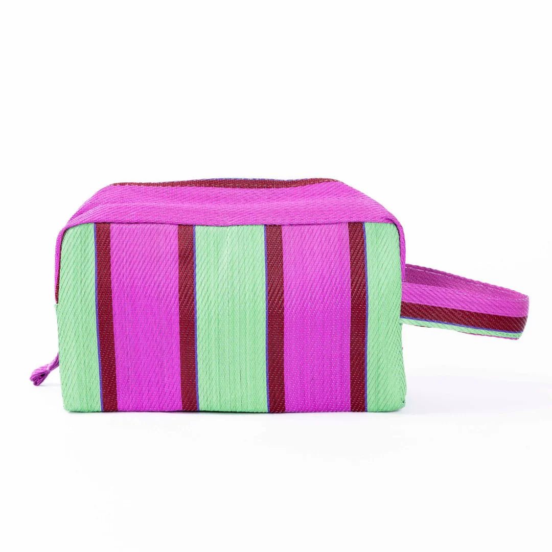 Parisian Cool - Recycled Plastic Toiletry Bag, Purple &amp; Raspberry - The Flower Crate