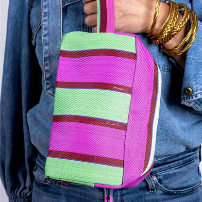 Parisian Cool - Recycled Plastic Toiletry Bag, Purple &amp; Raspberry - The Flower Crate