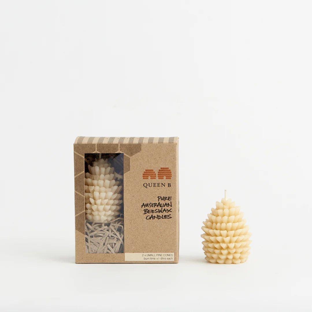 Queen B - 2 Pack Small Pine Cone Candles - The Flower Crate