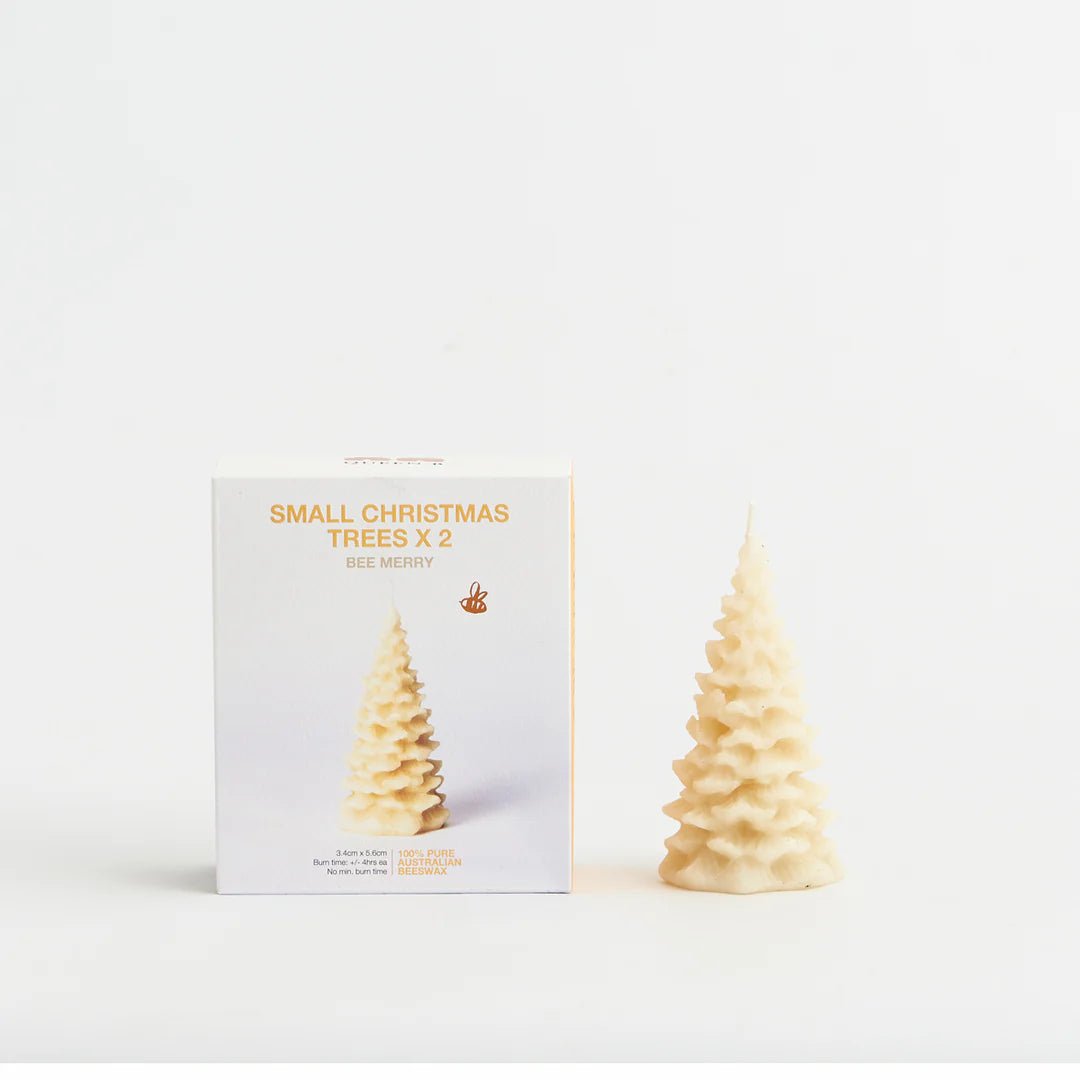 Queen B - 2 Small Christmas Tree Candles - The Flower Crate