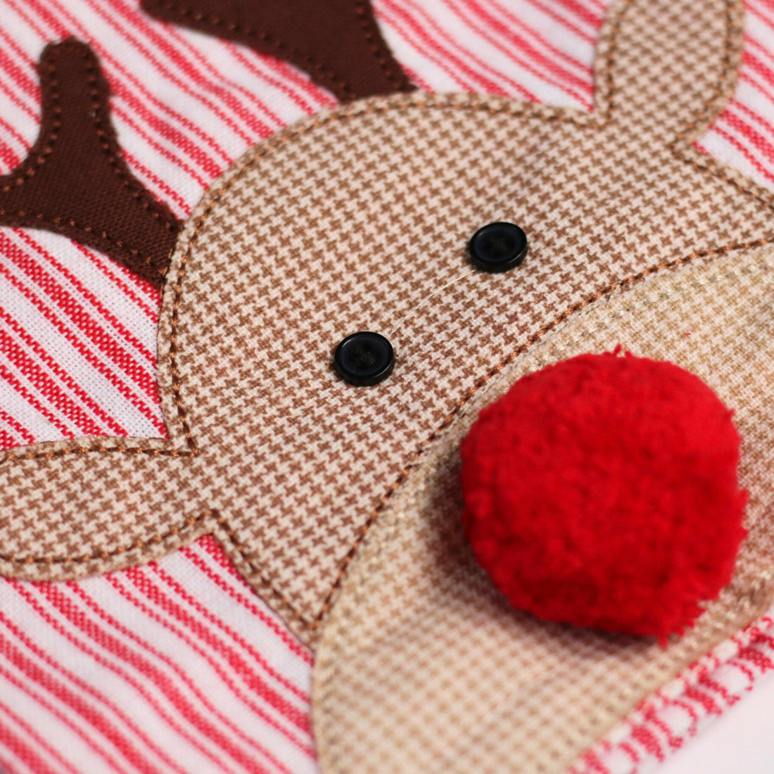 Reindeer Embellished Tea Towel - The Flower Crate