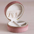 Round Velvet Jewellery Case, Rose - The Flower Crate