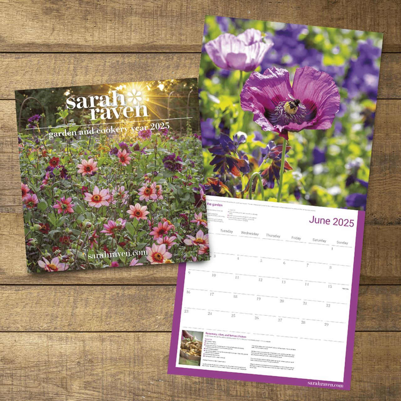 Sarah Raven - Garden &amp; Cookery 2025 Wall Calendar - The Flower Crate