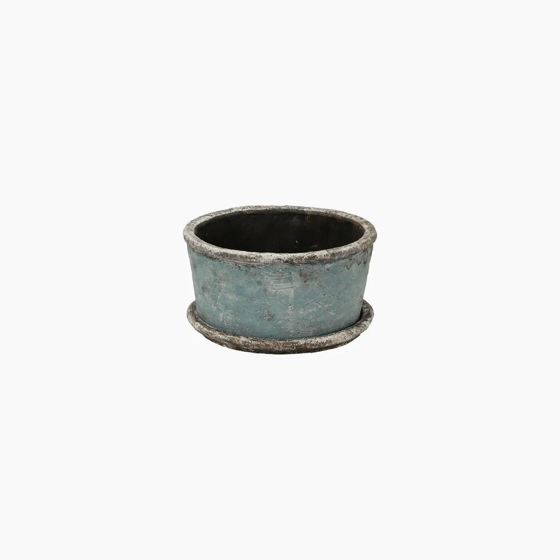 Sea Blue Wide Plant Pot &amp; Saucer - The Flower Crate