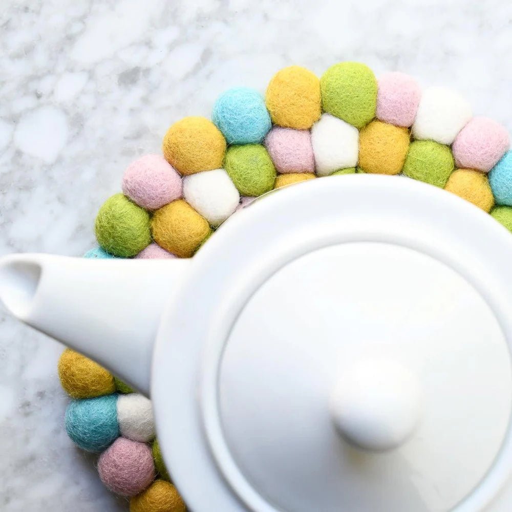 Tara Treasures - Jellybean Felt Teapot Trivet - The Flower Crate