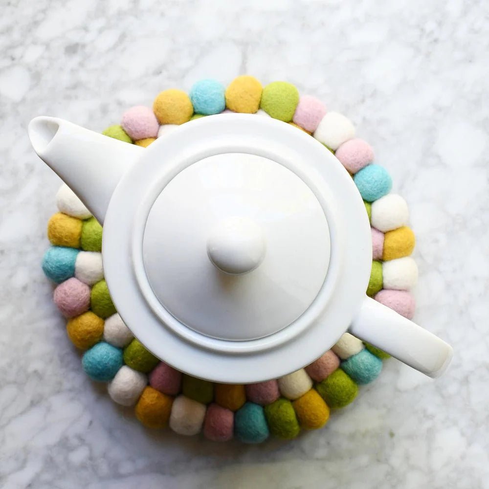 Tara Treasures - Jellybean Felt Teapot Trivet - The Flower Crate