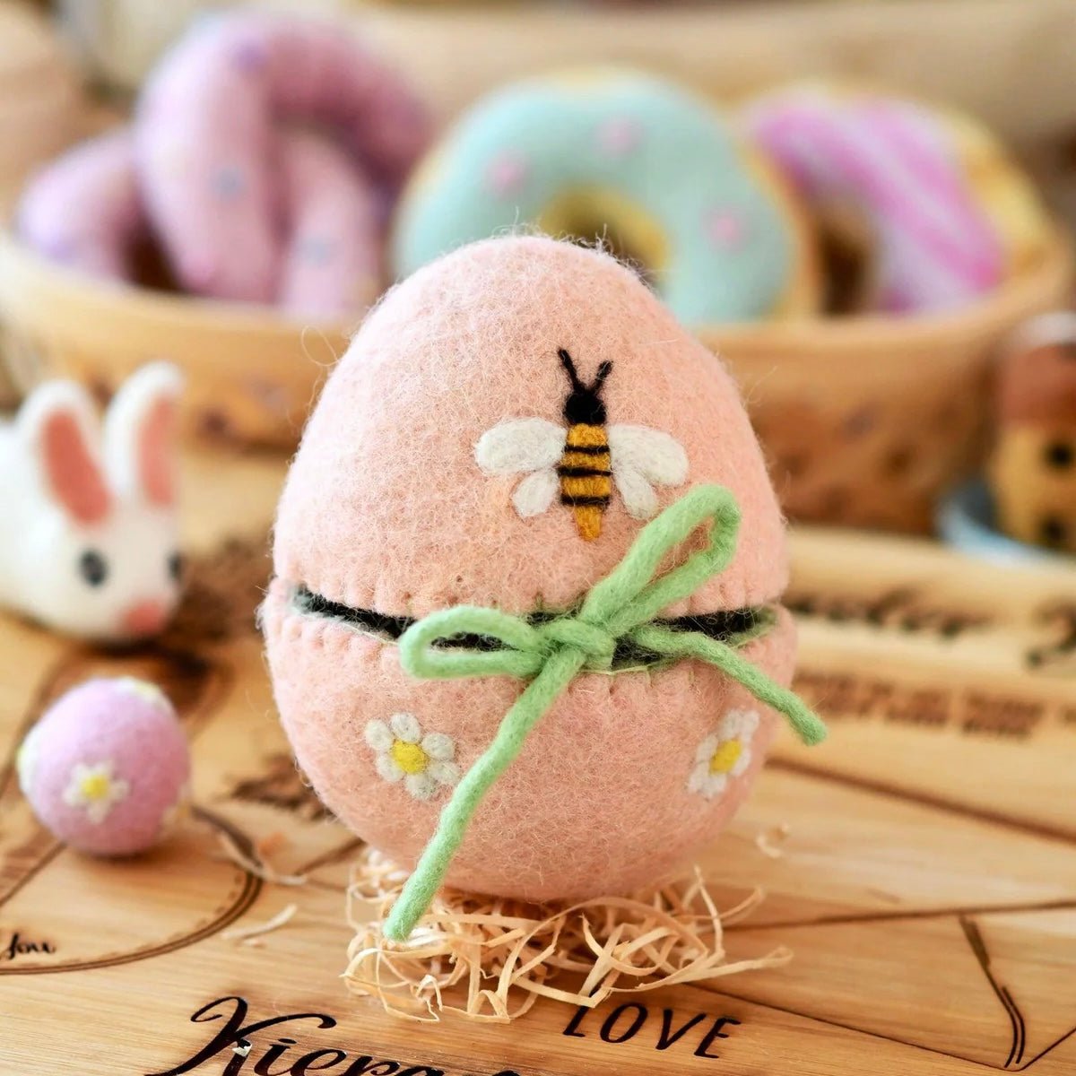 Tara Treasures - Peach Felt Egg Cover - The Flower Crate