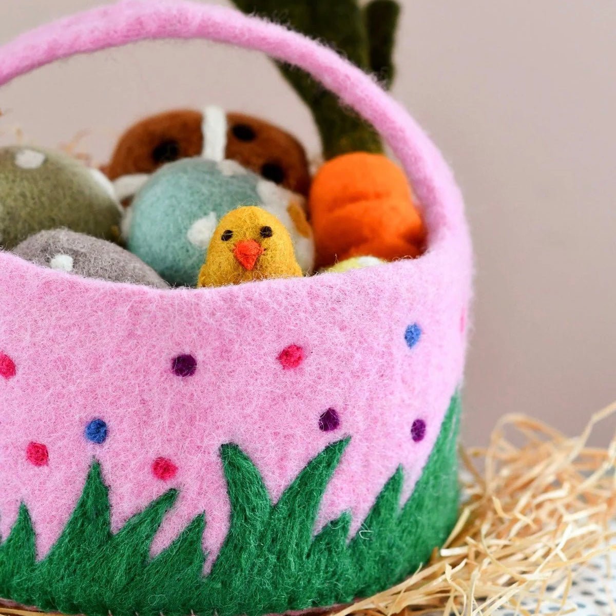 Tara Treasures - Pink Felt Basket - The Flower Crate