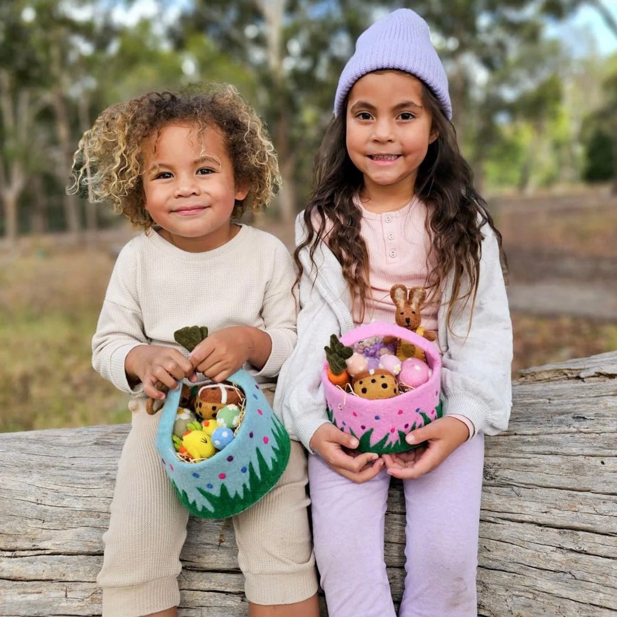 Tara Treasures - Pink Felt Basket - The Flower Crate