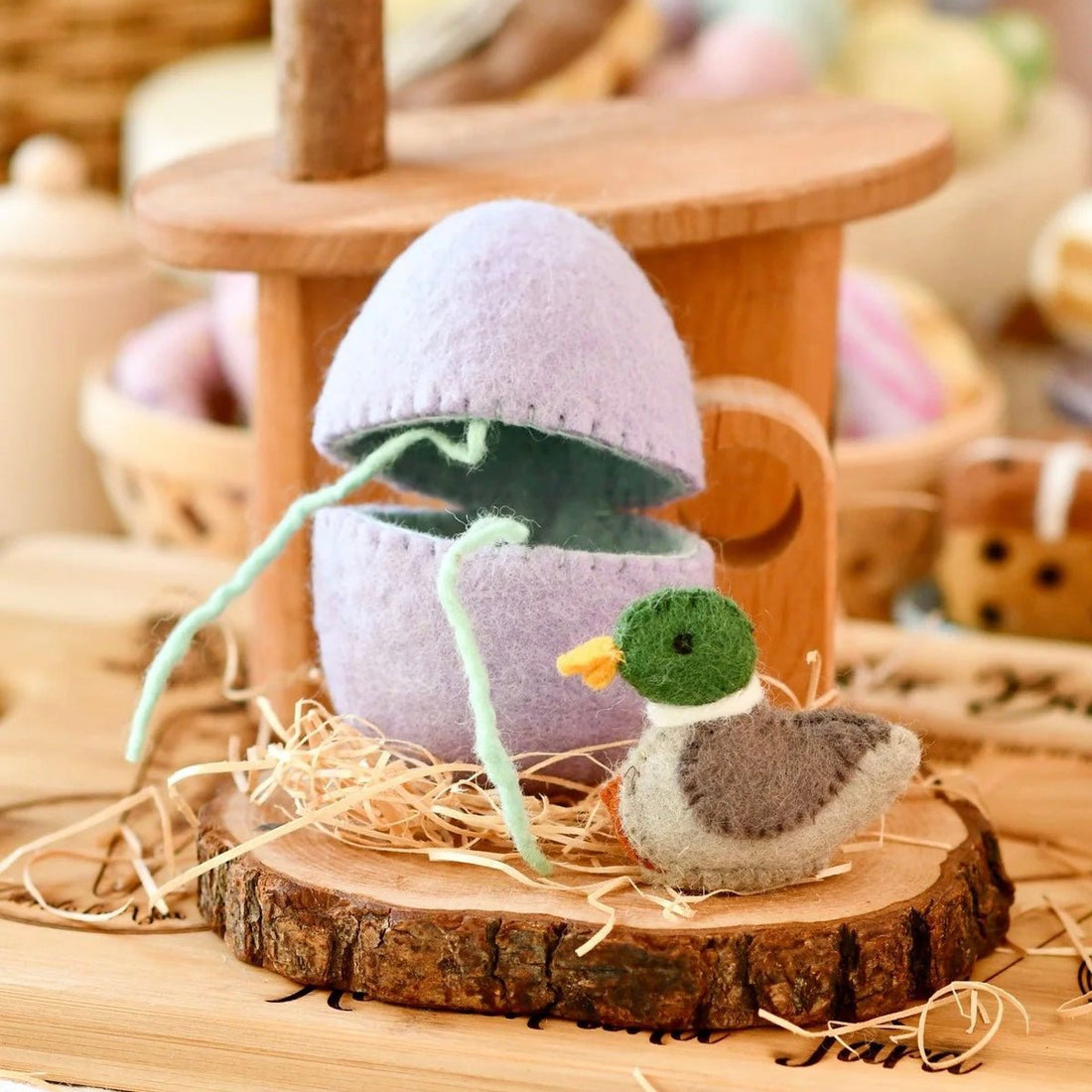 Tara Treasures - Surprise Felt Egg with Duck - The Flower Crate