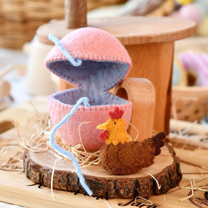 Tara Treasures - Surprise Felt Egg with Hen - The Flower Crate