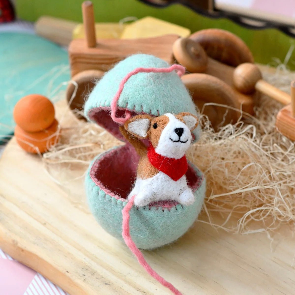 Tara Treasures - Surprise Felt Egg with Puppy - The Flower Crate