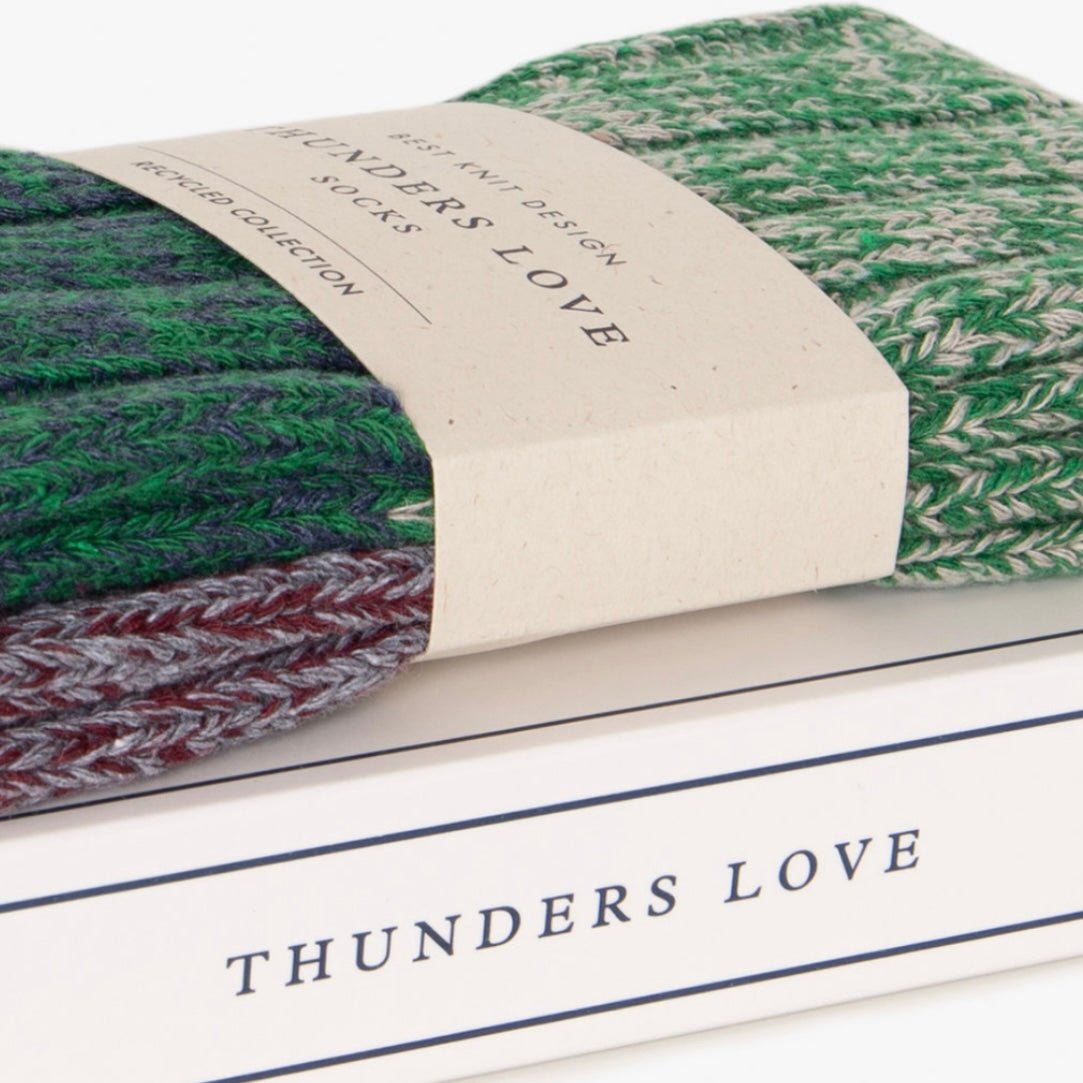 Thunders Love Socks - Charlie Collection, Green - The Flower Crate