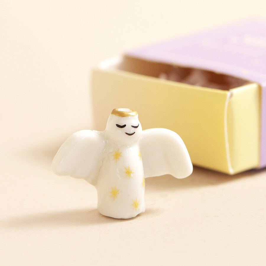 Tiny Matchbox Ceramic Angel Token - The Flower Crate