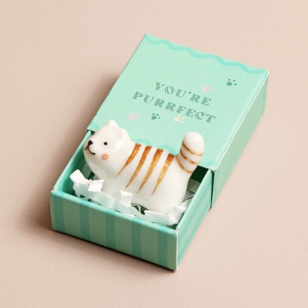 Tiny Matchbox Ceramic Cat Token - The Flower Crate