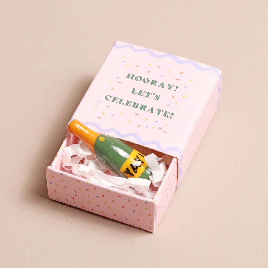 Tiny Matchbox Ceramic Champagne Token - The Flower Crate