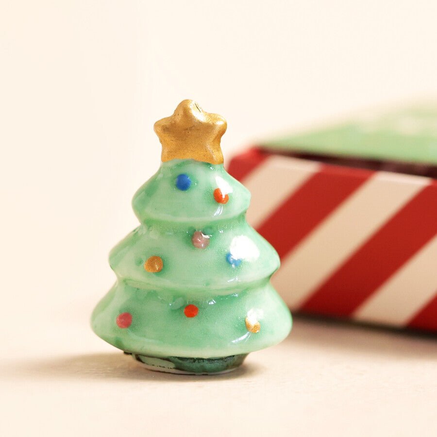 Tiny Matchbox Ceramic Christmas Tree Token - The Flower Crate