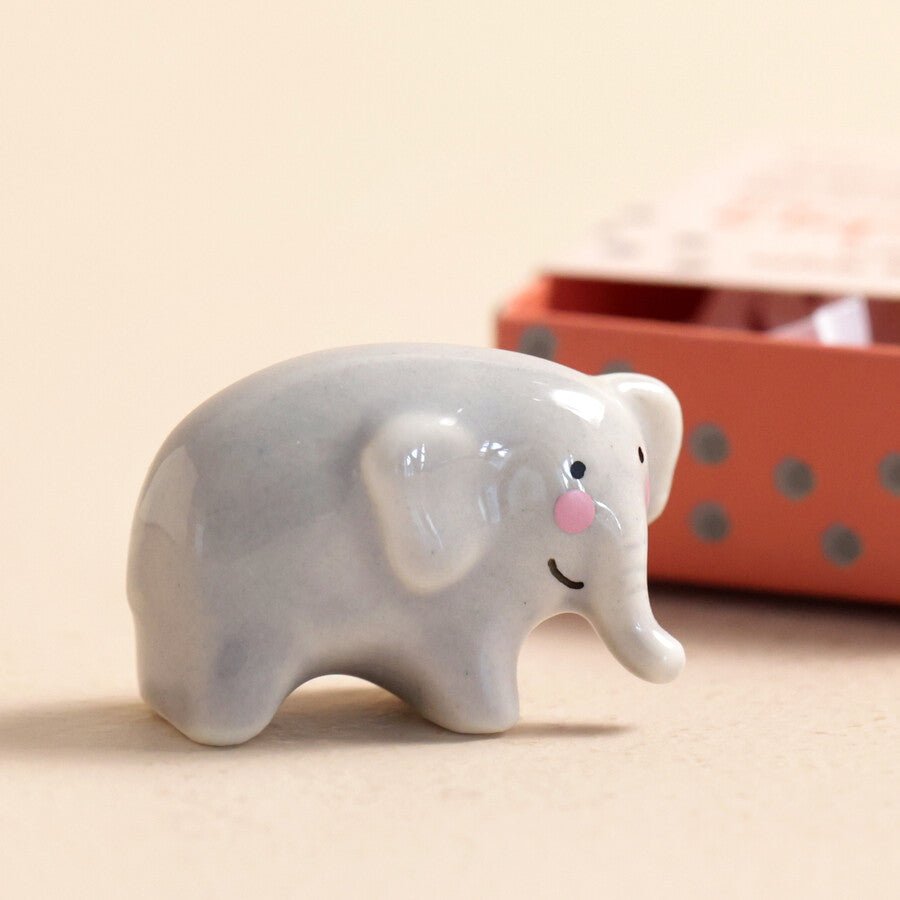 Tiny Matchbox Ceramic Elephant Token - The Flower Crate