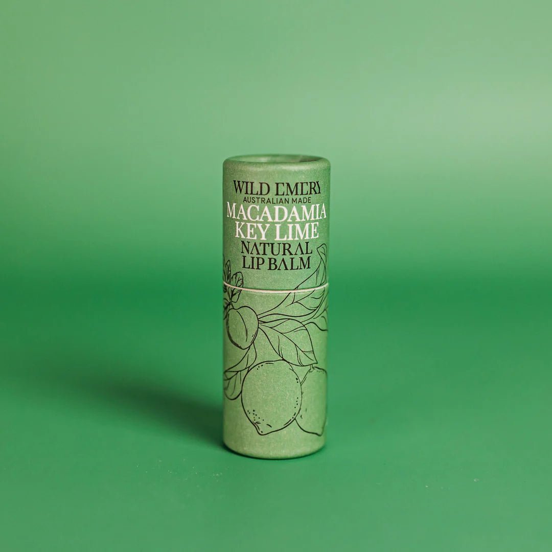 Wild Emery Natural Lip Balm - Macadamia Key Lime - The Flower Crate