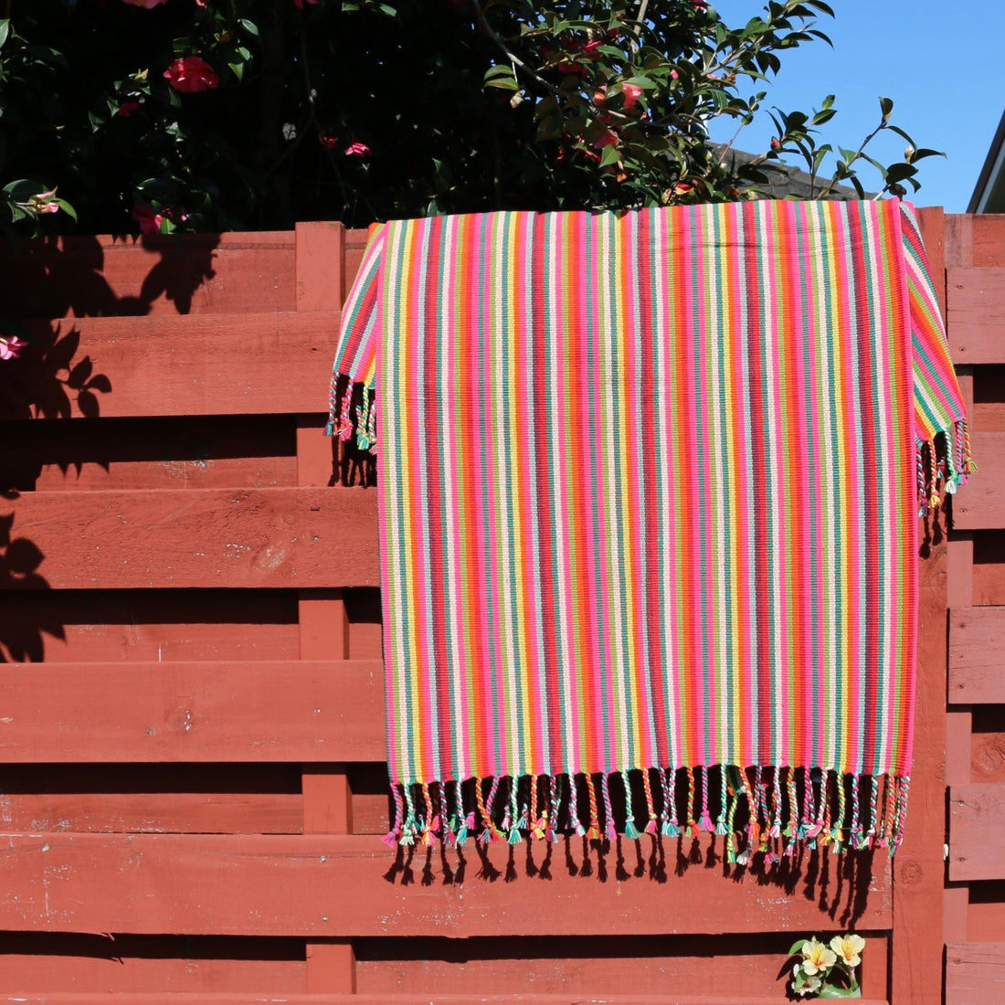 Woven Cotton Picnic Rug - Carnival - The Flower Crate