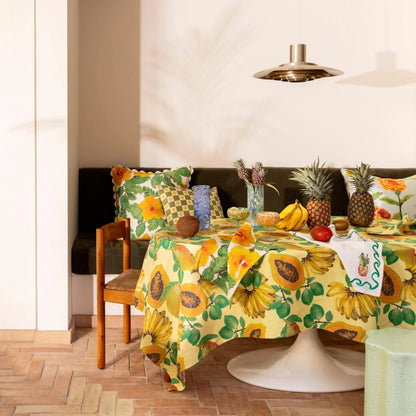 Bonnie &amp; Neil Fruit Salad Yellow Tablecloth - The Flower Crate