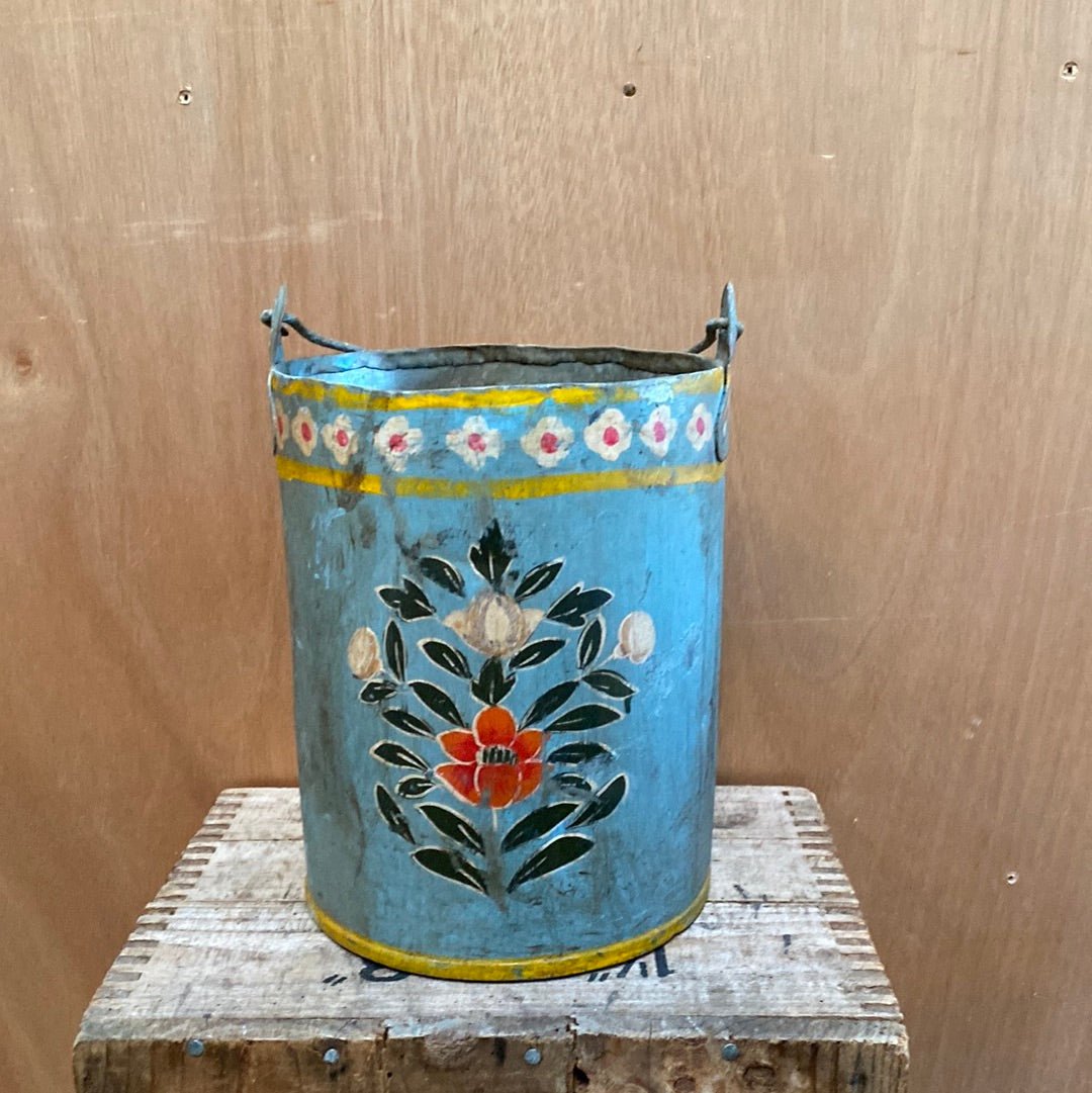 Hand Painted Bucket Planter - The Flower Crate