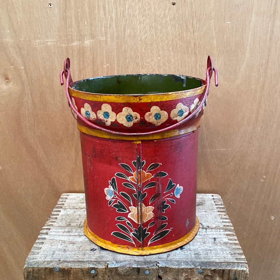 Hand Painted Bucket Planter - The Flower Crate