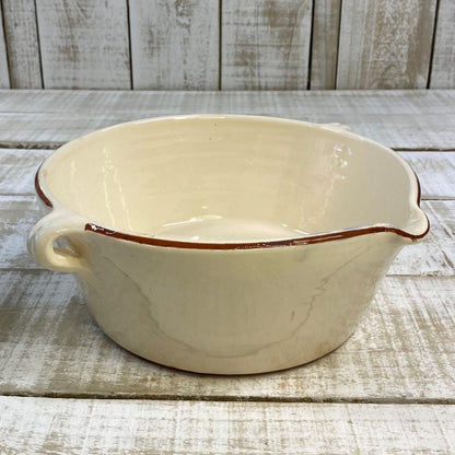 Spanish Terracotta Bowl With Lip &amp; Handles - The Flower Crate